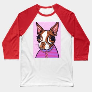 Brown Boston Terrier Baseball T-Shirt